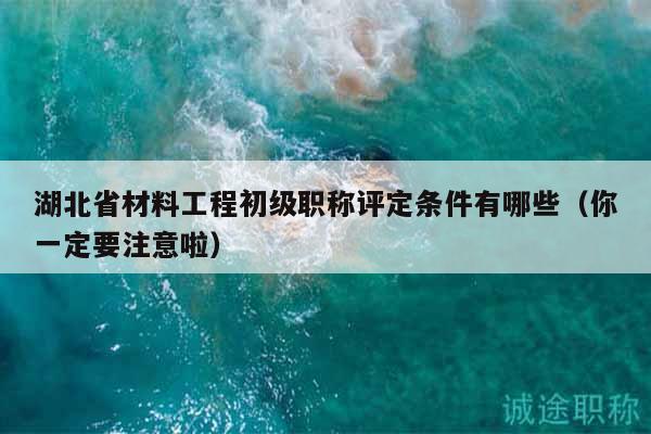 湖北省材料工程初級職稱評定條件有哪些（你一定要注意啦）