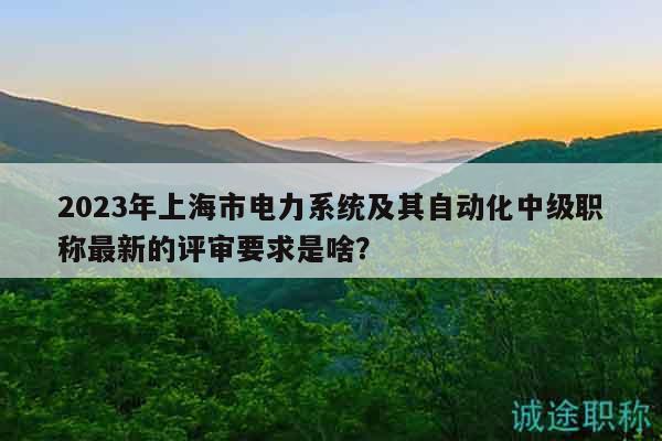 2023年上海市電力系統(tǒng)及其自動(dòng)化中級(jí)職稱最新的評(píng)審要求是啥？