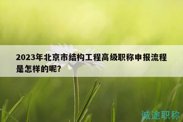 2023年北京市結(jié)構(gòu)工程高級(jí)職稱(chēng)申報(bào)流程是怎樣的呢？