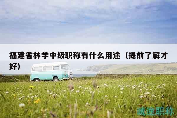福建省林學中級職稱有什么用途（提前了解才好）