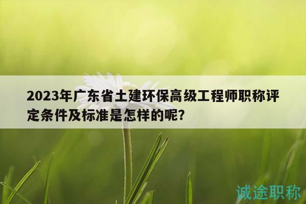 2023年廣東省土建環(huán)保高級工程師職稱評定條件及標(biāo)準是怎樣的呢？