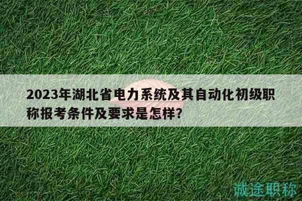 2023年湖北省電力系統(tǒng)及其自動(dòng)化初級(jí)職稱報(bào)考條件及要求是怎樣？