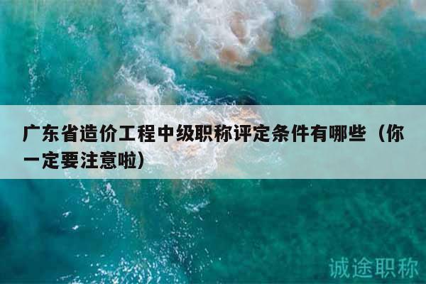 廣東省造價工程中級職稱評定條件有哪些（你一定要注意啦）