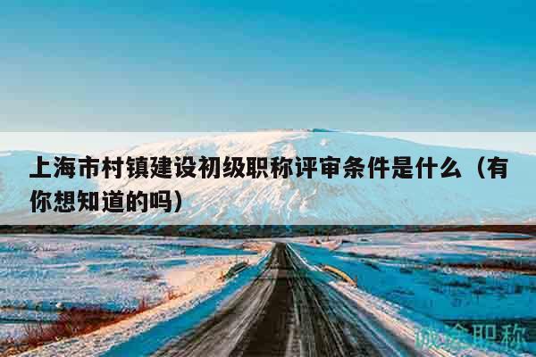 上海市村鎮(zhèn)建設(shè)初級職稱評審條件是什么（有你想知道的嗎）