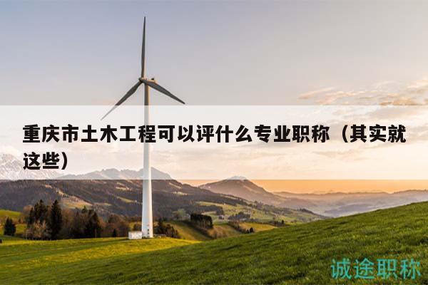 重慶市土木工程可以評什么專業(yè)職稱（其實就這些）