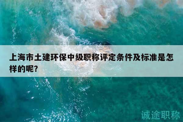 上海市土建環(huán)保中級職稱評定條件及標(biāo)準(zhǔn)是怎樣的呢？