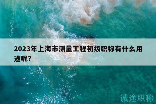 2023年上海市測量工程初級(jí)職稱有什么用途呢？