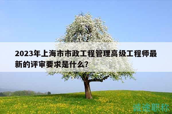 2023年上海市市政工程管理高級(jí)工程師最新的評(píng)審要求是什么？