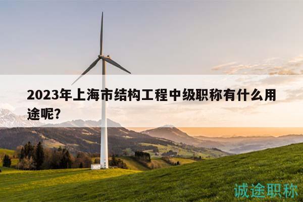 2023年上海市結(jié)構(gòu)工程中級職稱有什么用途呢？