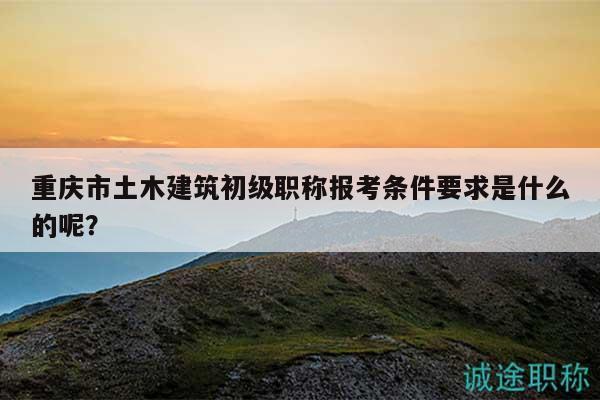 重慶市土木建筑初級職稱報考條件要求是什么的呢？