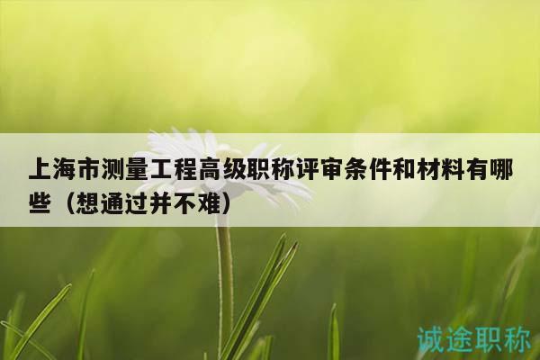 上海市測量工程高級(jí)職稱評(píng)審條件和材料有哪些（想通過并不難）