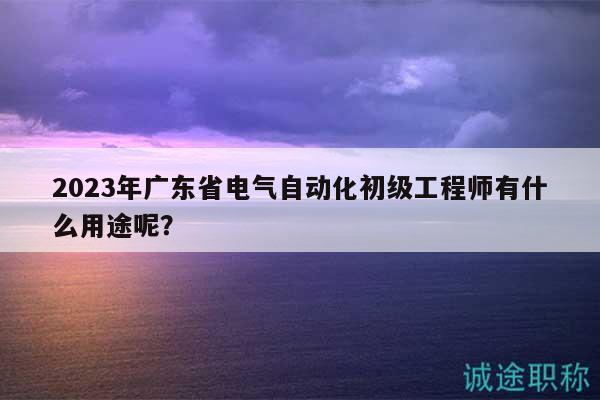 2023年廣東省電氣自動(dòng)化初級(jí)工程師有什么用途呢？