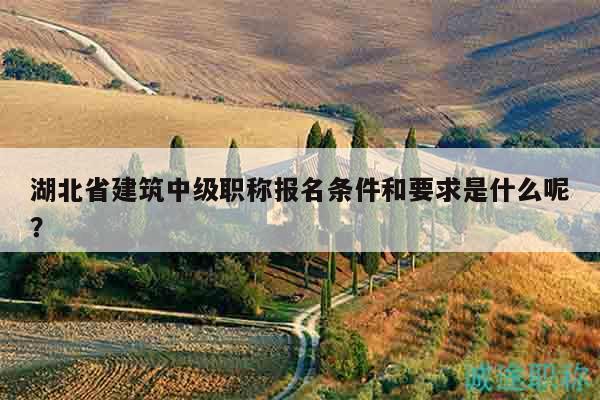 湖北省建筑中級(jí)職稱報(bào)名條件和要求是什么呢？