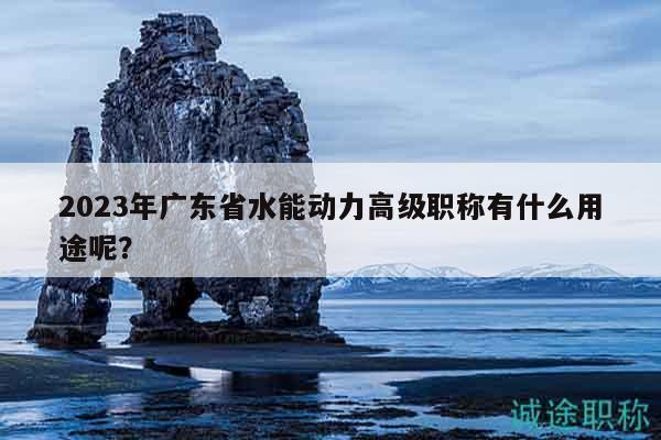 2023年廣東省水能動力高級職稱有什么用途呢？