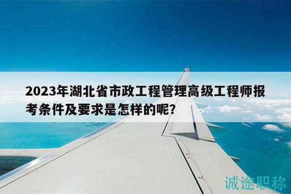 2023年湖北省市政工程管理高級(jí)工程師報(bào)考條件及要求是怎樣的呢？