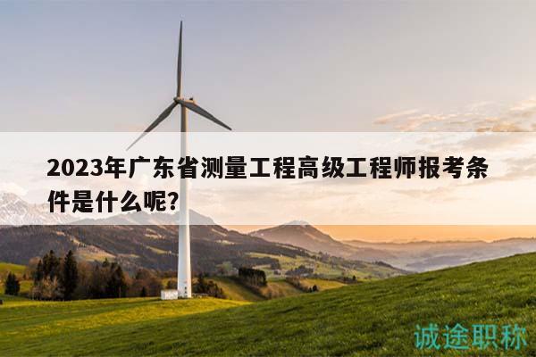 2023年廣東省測量工程高級工程師報考條件是什么呢？