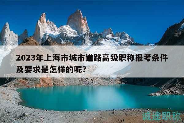 2023年上海市城市道路高級職稱報(bào)考條件及要求是怎樣的呢？