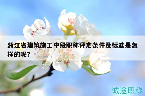浙江省建筑施工中級職稱評定條件及標(biāo)準(zhǔn)是怎樣的呢？