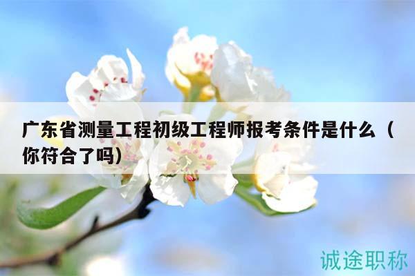 廣東省測(cè)量工程初級(jí)工程師報(bào)考條件是什么（你符合了嗎）