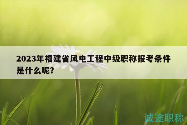 2023年福建省風(fēng)電工程中級(jí)職稱報(bào)考條件是什么呢？