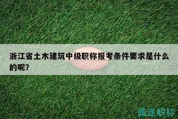 浙江省土木建筑中級職稱報考條件要求是什么的呢？