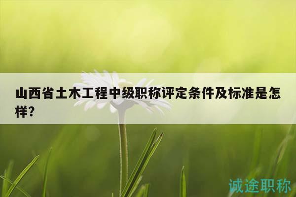 山西省土木工程中級(jí)職稱評(píng)定條件及標(biāo)準(zhǔn)是怎樣？