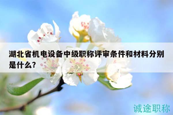 湖北省機(jī)電設(shè)備中級(jí)職稱評(píng)審條件和材料分別是什么？