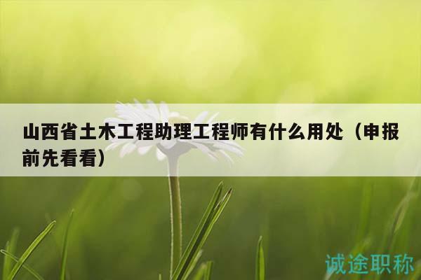 山西省土木工程助理工程師有什么用處（申報(bào)前先看看）