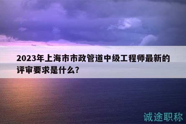 2023年上海市市政管道中級(jí)工程師最新的評(píng)審要求是什么？