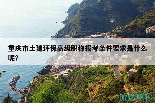 重慶市土建環(huán)保高級職稱報考條件要求是什么呢？