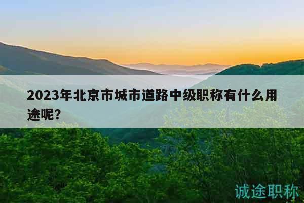 2023年北京市城市道路中級職稱有什么用途呢？