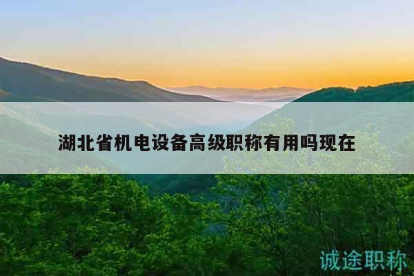 湖北省機電設(shè)備高級職稱有用嗎現(xiàn)在