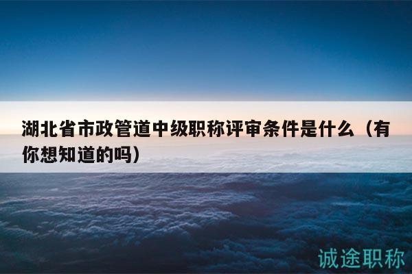 湖北省市政管道中級職稱評審條件是什么（有你想知道的嗎）