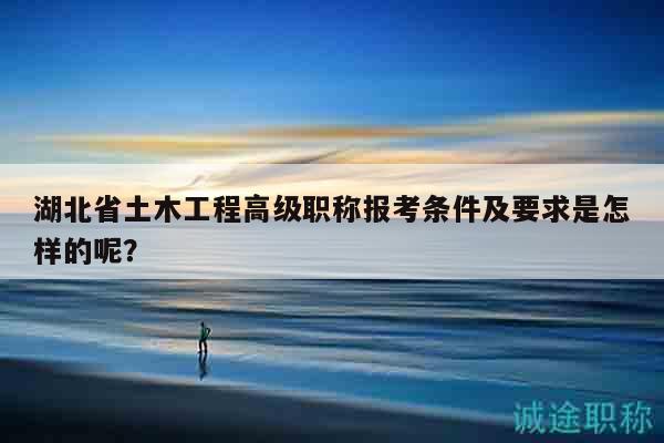 湖北省土木工程高級職稱報考條件及要求是怎樣的呢？