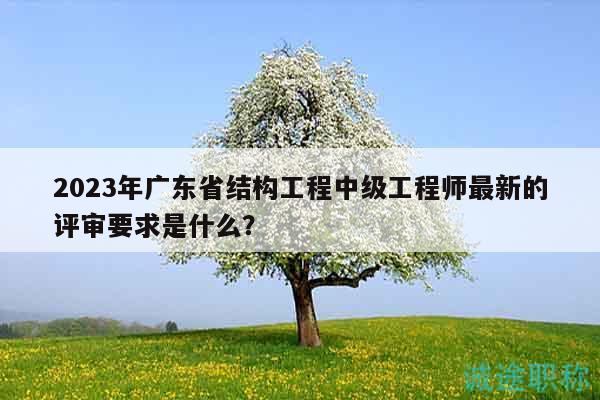 2023年廣東省結(jié)構(gòu)工程中級工程師最新的評審要求是什么？