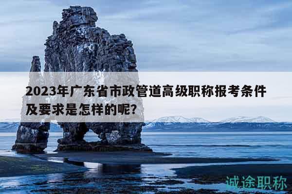 2023年廣東省市政管道高級(jí)職稱報(bào)考條件及要求是怎樣的呢？