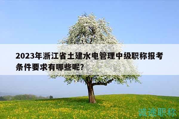 2023年浙江省土建水電管理中級(jí)職稱(chēng)報(bào)考條件要求有哪些呢？