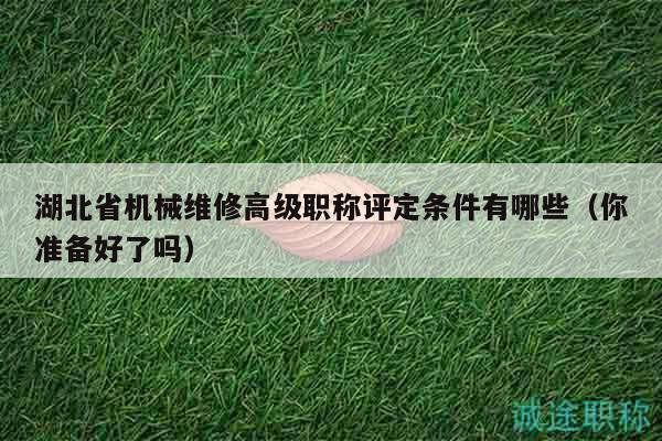 湖北省機(jī)械維修高級(jí)職稱(chēng)評(píng)定條件有哪些（你準(zhǔn)備好了嗎）