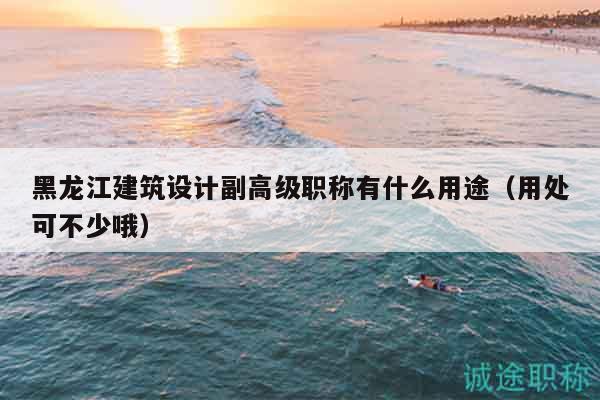 黑龍江建筑設(shè)計副高級職稱有什么用途（用處可不少哦）