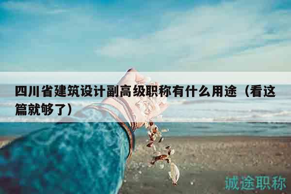 四川省建筑設(shè)計副高級職稱有什么用途（看這篇就夠了）