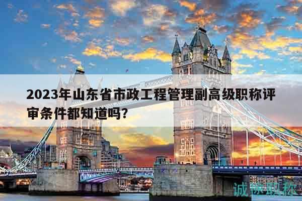 2023年山東省市政工程管理副高級(jí)職稱評(píng)審條件都知道嗎？