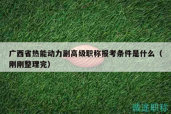廣西省熱能動(dòng)力副高級(jí)職稱報(bào)考條件是什么（剛剛整理完）