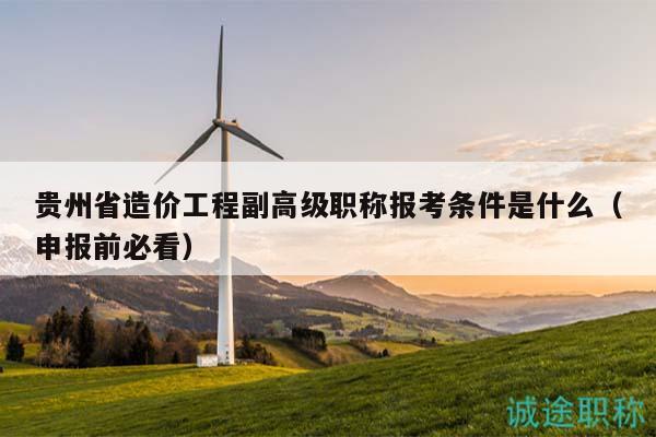 貴州省造價(jià)工程副高級(jí)職稱(chēng)報(bào)考條件是什么（申報(bào)前必看）