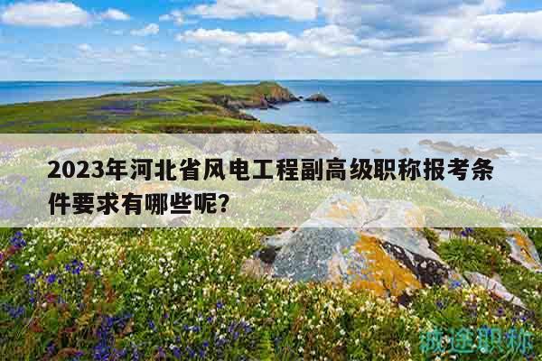 2023年河北省風(fēng)電工程副高級職稱報考條件要求有哪些呢？