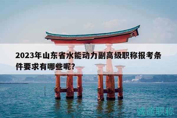 2023年山東省水能動(dòng)力副高級(jí)職稱報(bào)考條件要求有哪些呢？