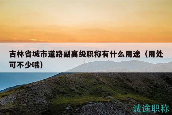 吉林省城市道路副高級(jí)職稱有什么用途（用處可不少哦）