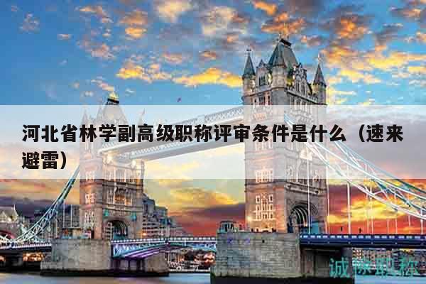 河北省林學(xué)副高級(jí)職稱評(píng)審條件是什么（速來(lái)避雷）