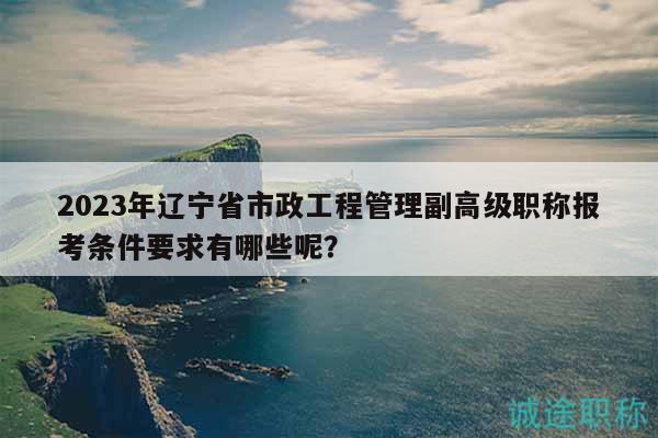 2023年遼寧省市政工程管理副高級職稱報考條件要求有哪些呢？