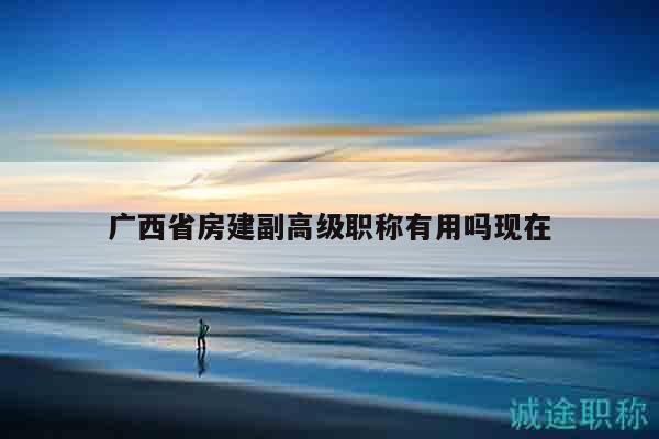 廣西省房建副高級(jí)職稱有用嗎現(xiàn)在
