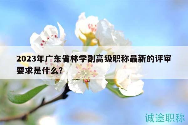 2023年廣東省林學(xué)副高級(jí)職稱最新的評(píng)審要求是什么？